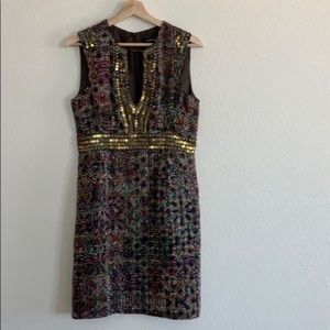 Nanette Lepore | silk dress with beaded waist accents